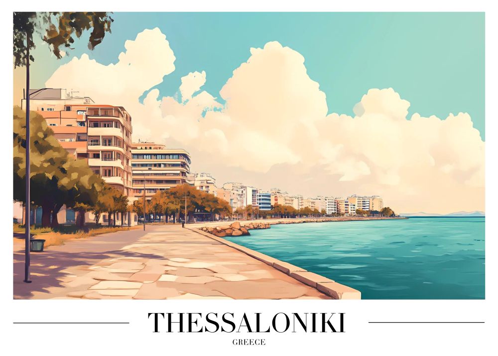 DAH61 Thessaloniki Greece Printed | Premium Waterproof & Tear Resistant Full Colour Posters