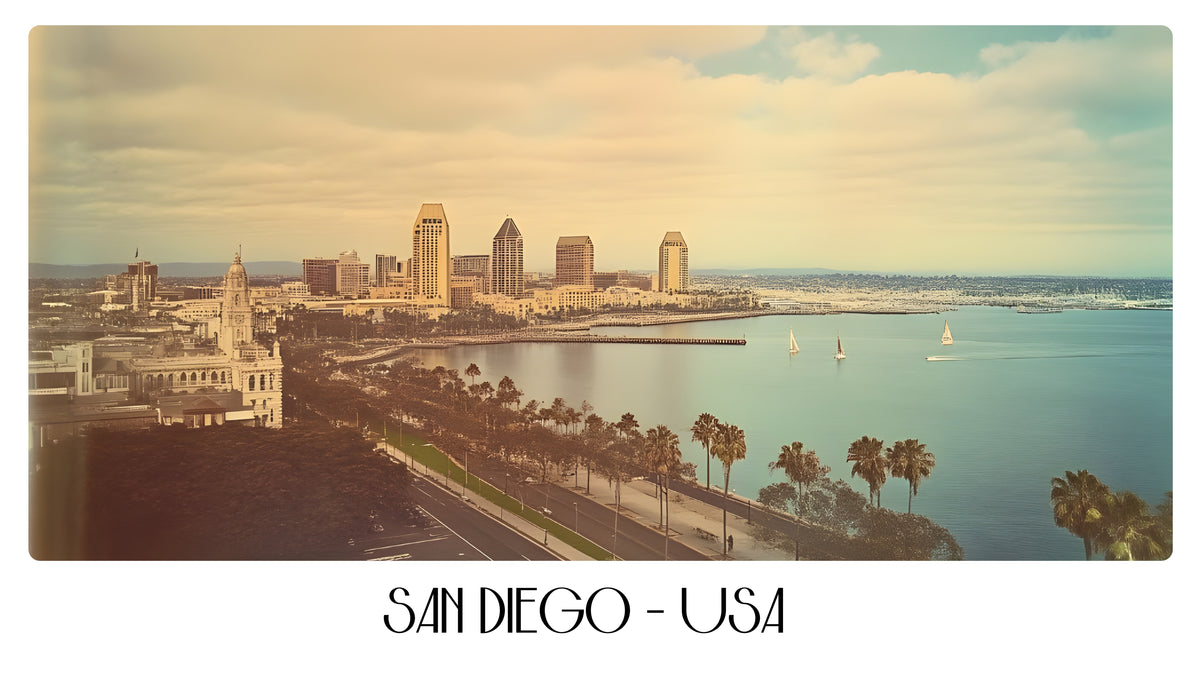 PP63 San Diego USA Panoramic Premium Waterproof & Tear Resistant Poster