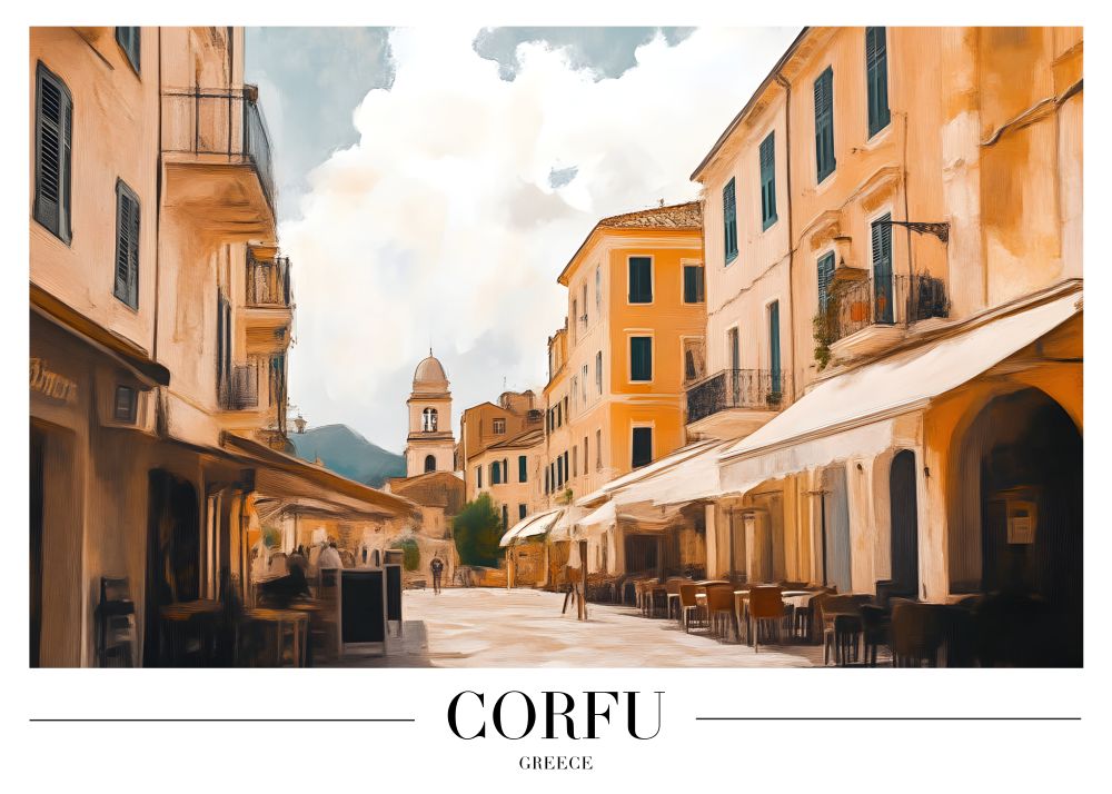 DAH64 Corfu Greece Printed | Premium Waterproof & Tear Resistant Full Colour Posters