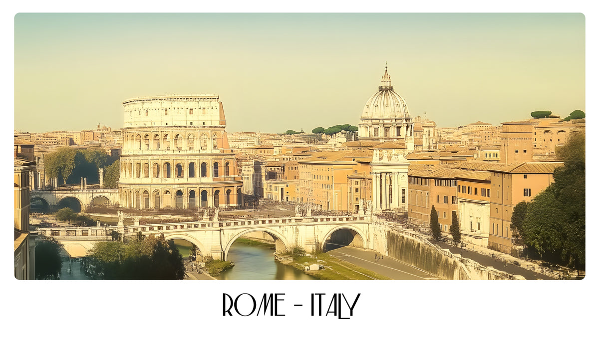 PP64 Rome Italy Panoramic Premium Waterproof & Tear Resistant Poster