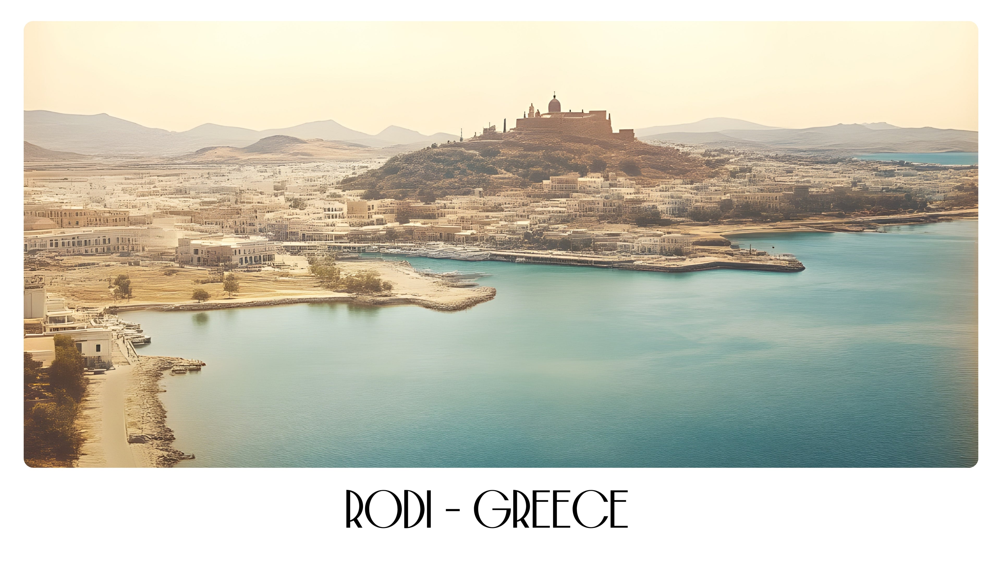 PP65 Rodi Greece Panoramic Premium Waterproof & Tear Resistant Poster