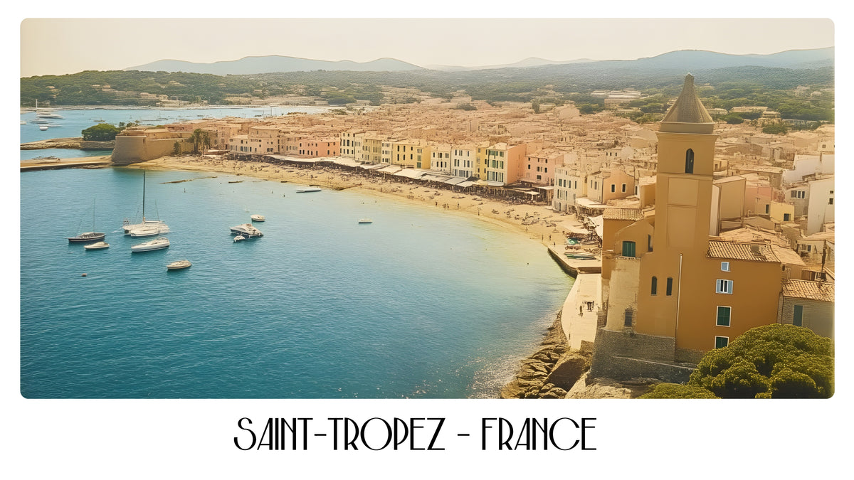 PP66 Saint Tropez France Panoramic Premium Waterproof & Tear Resistant Poster