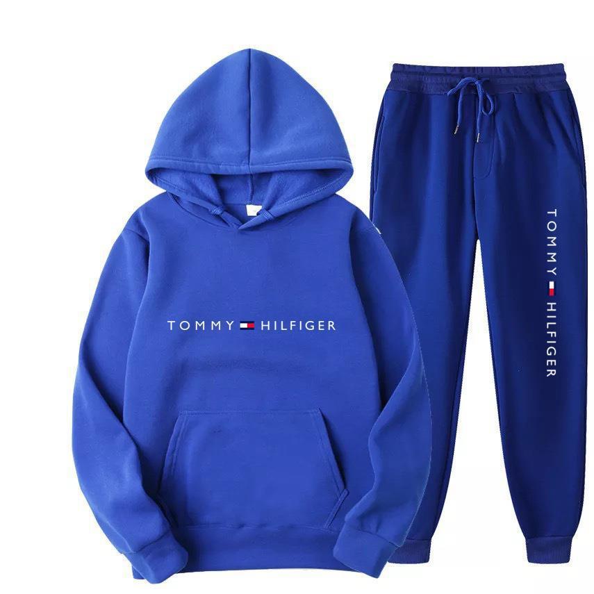Men's Casual Printed Fleece Lined Hoodie and Sweatpants Set
