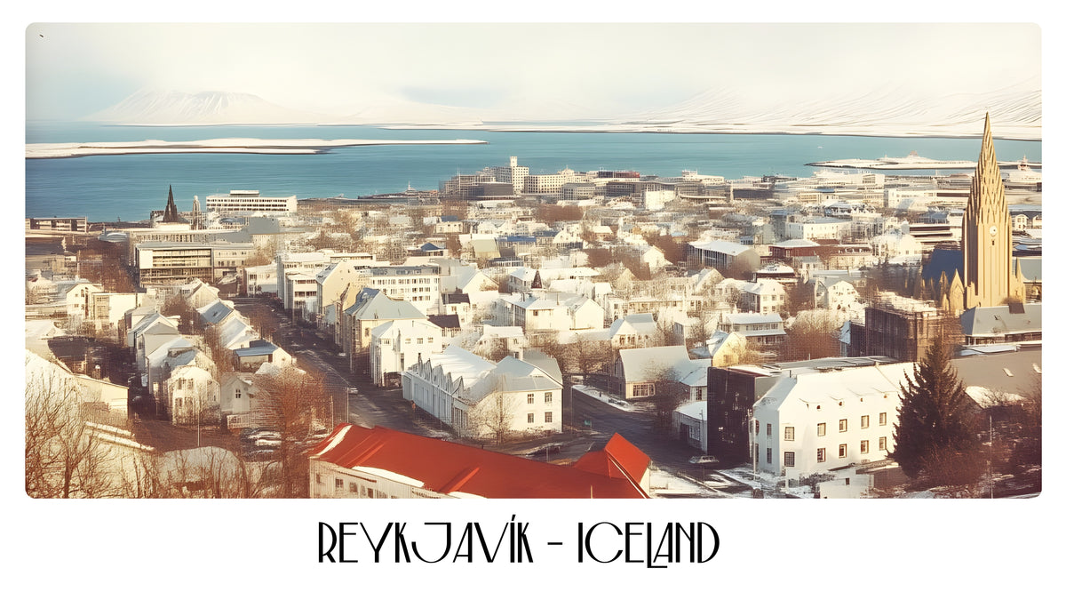 PP67 Reykjavik Iceland Panoramic Premium Waterproof & Tear Resistant Poster