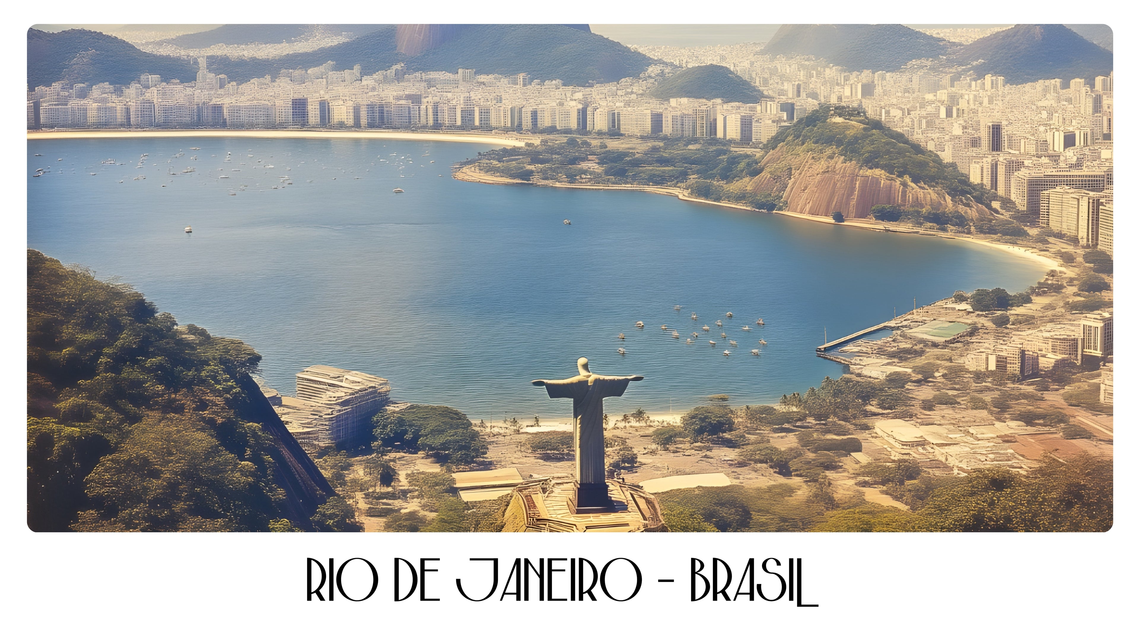 PP68 Rio De Janeiro Brasil Panoramic Premium Waterproof & Tear Resistant Poster
