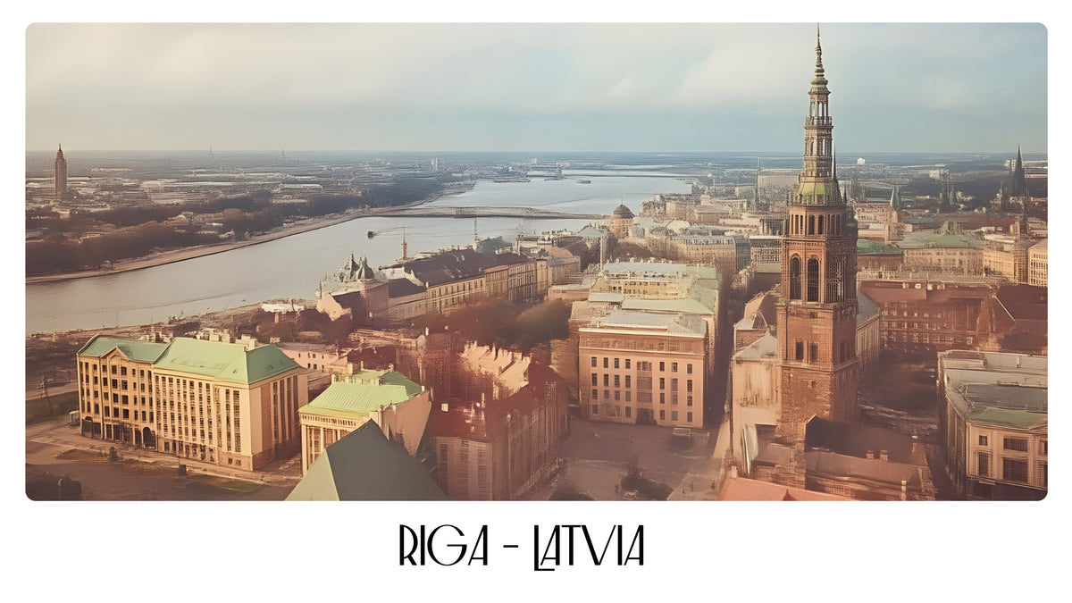 PP69 Riga Latvia Panoramic Premium Waterproof & Tear Resistant Poster