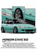 Honda Civic EG Car Poster Printed | Premium Waterproof & Tear Resistant Full Colour Posters