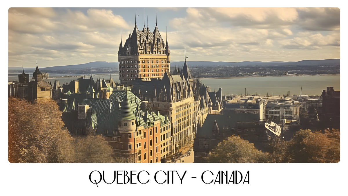 PP71 Quebec City Canada Panoramic Premium Waterproof & Tear Resistant Poster