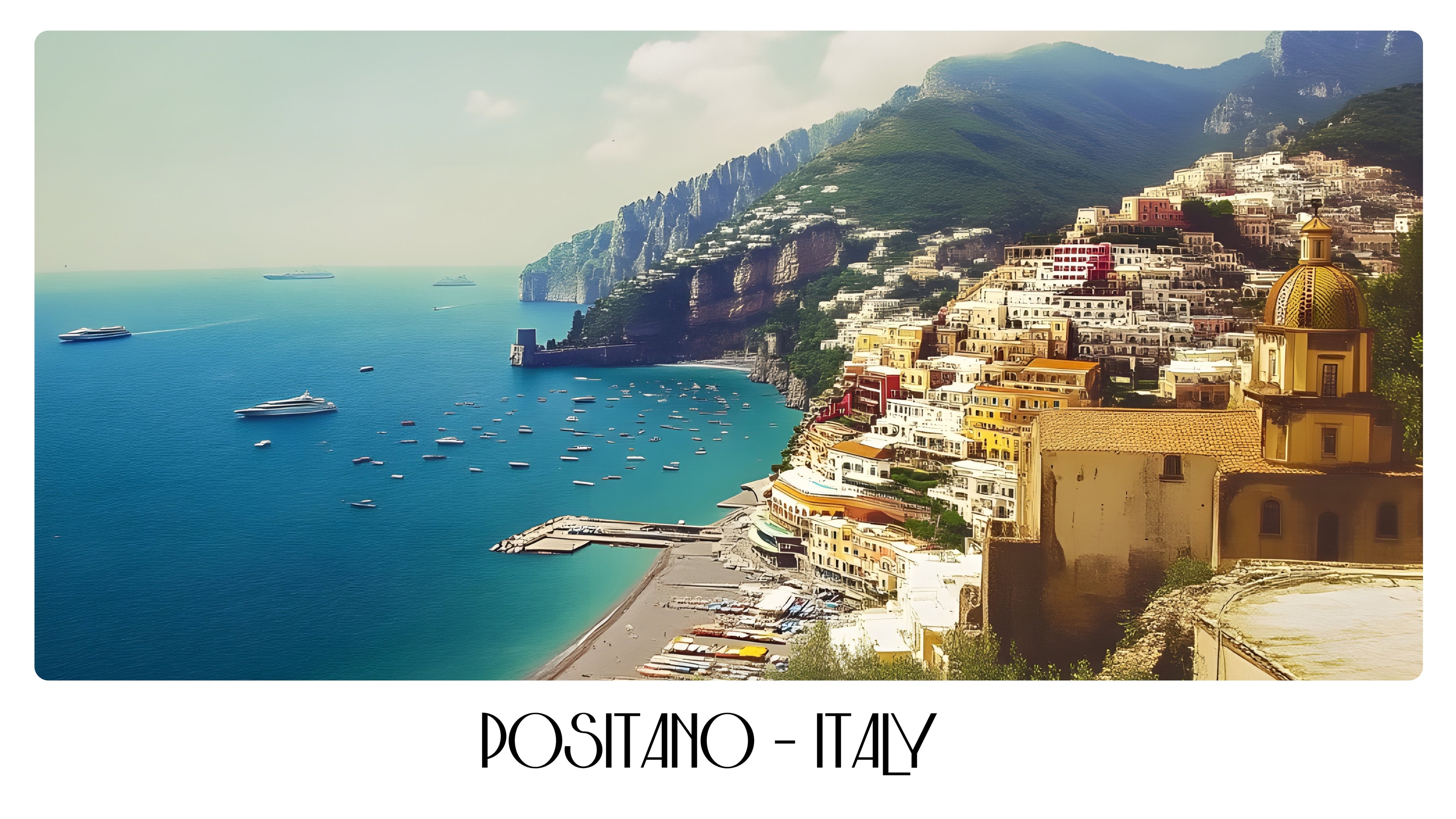 PP73 Portofino Italy Panoramic Premium Waterproof & Tear Resistant Poster