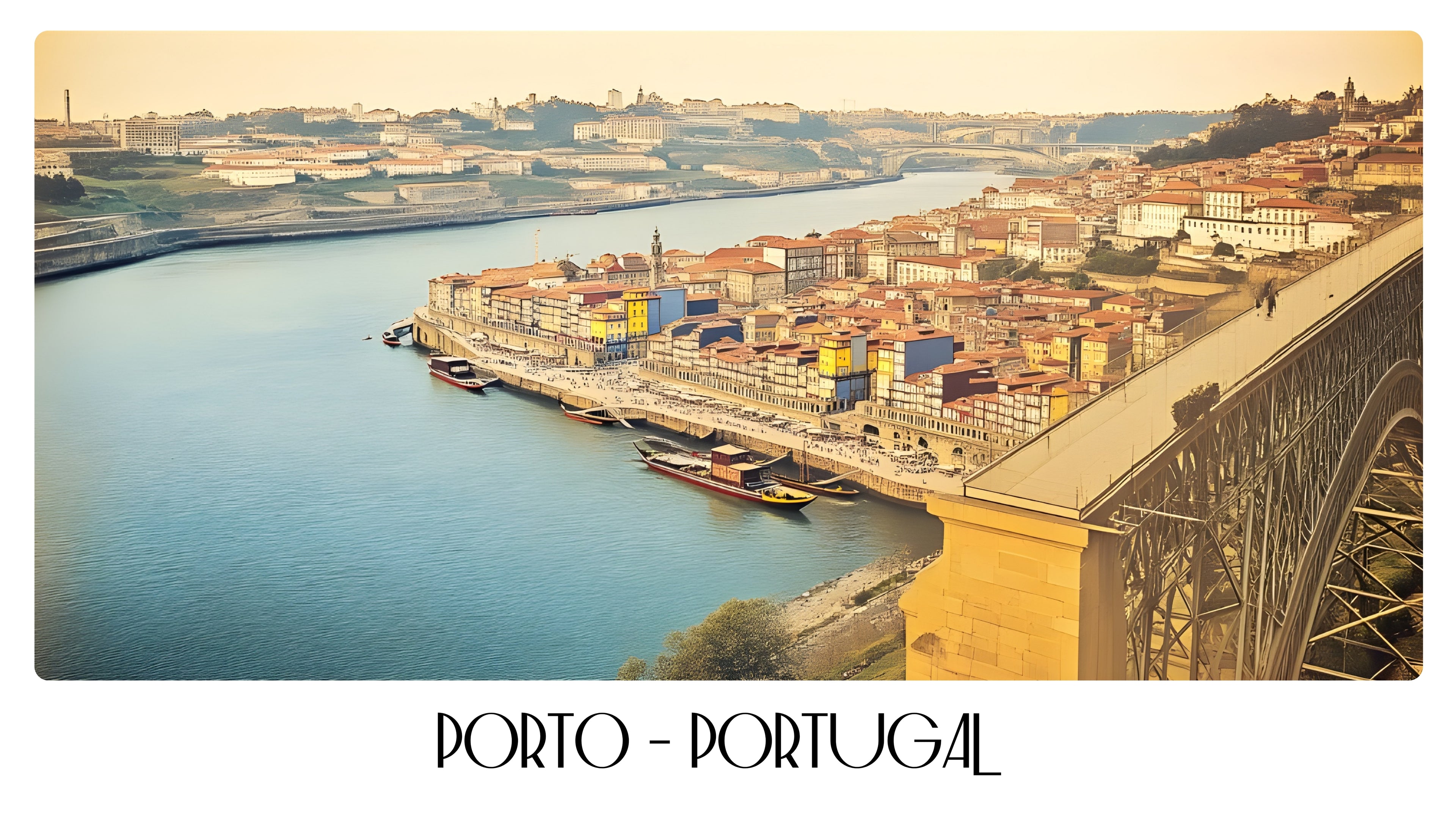 PP74 Porto Portugal Panoramic Premium Waterproof & Tear Resistant Poster