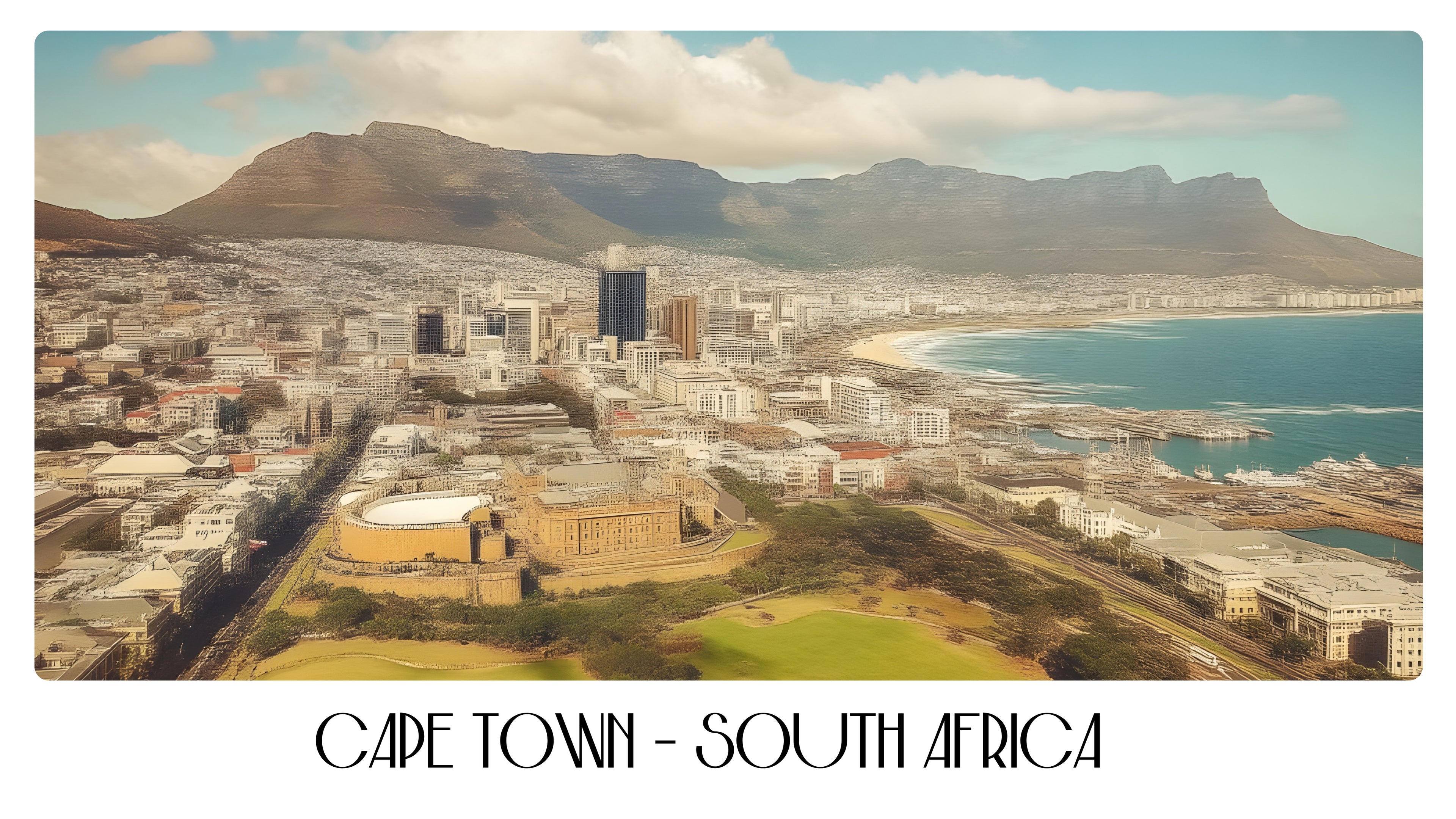 PP07 Cape Town - South Africa Panoramic Premium Waterproof & Tear Resistant Poster