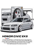 Honda Civic EK9 Car Poster Printed | Premium Waterproof & Tear Resistant Full Colour Posters