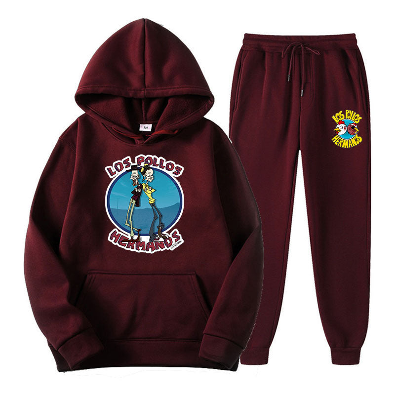Los Pollos Hermanos Unisex Hoodie Set, Two-Piece Casual Sweatshirt Tops