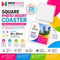 Square Photo Insert Coaster – 80mm x 80mm Personalised Plastic Coaster