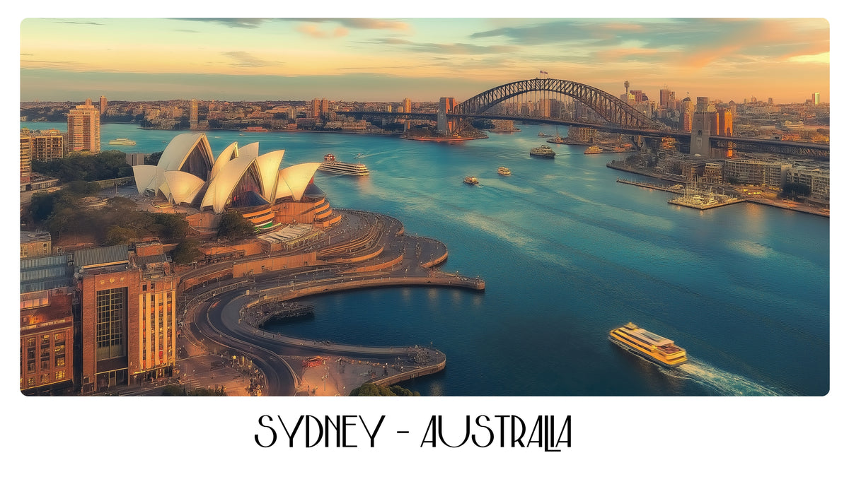 PP86 Sydney Australia Panoramic Premium Waterproof & Tear Resistant Poster