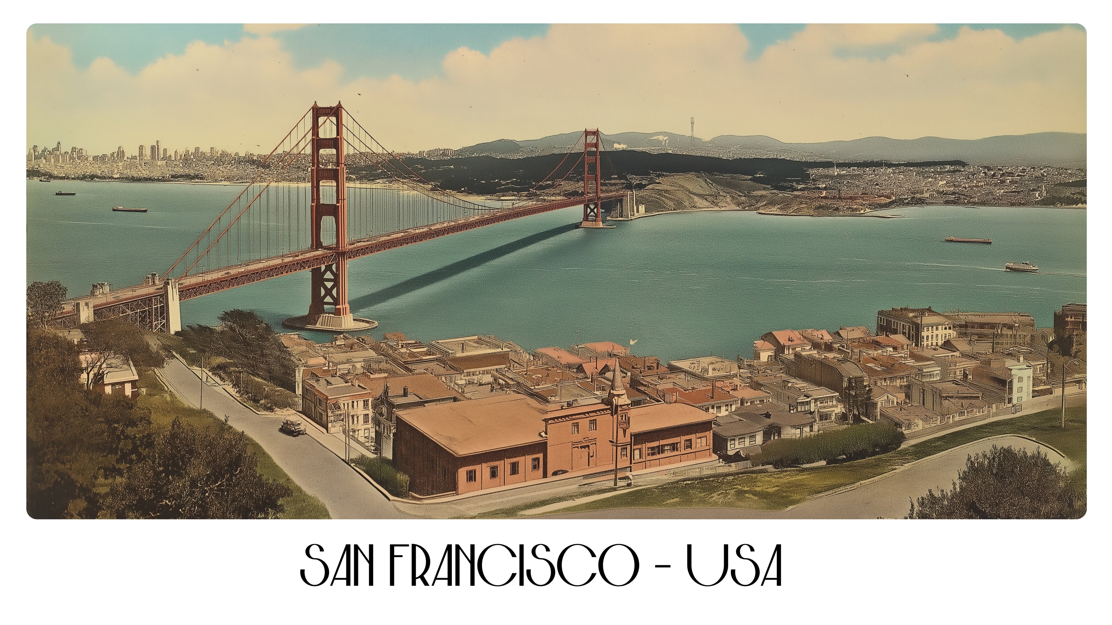 PP88 San Francisco USA Panoramic Premium Waterproof & Tear Resistant Poster