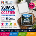 Square Photo Insert Coaster – 90mm x 90mm Personalised Plastic Coaster