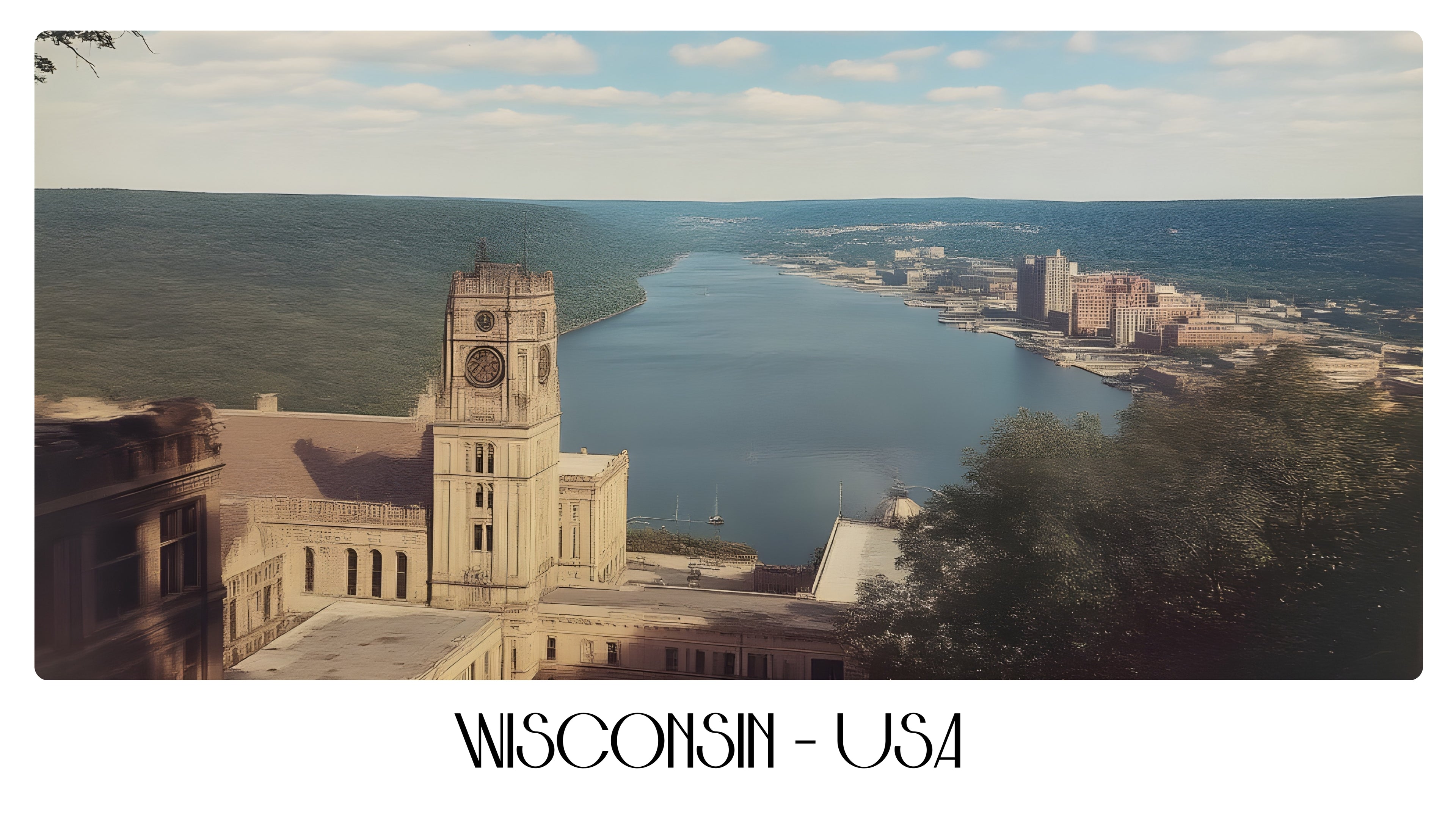 PP93 Wisconsin USA Panoramic Premium Waterproof & Tear Resistant Poster