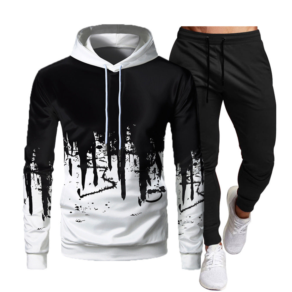 Men's  Athletic Casual 2-Piece Set Hooded Sweatshirt and Long Pants