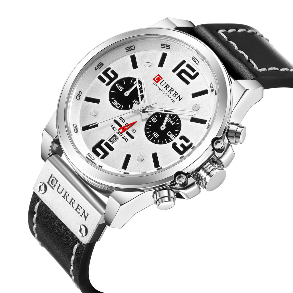 Men's Watch Sports Six Pin Quartz Watch Calendar Men's Watch Waterproof Belt Watch