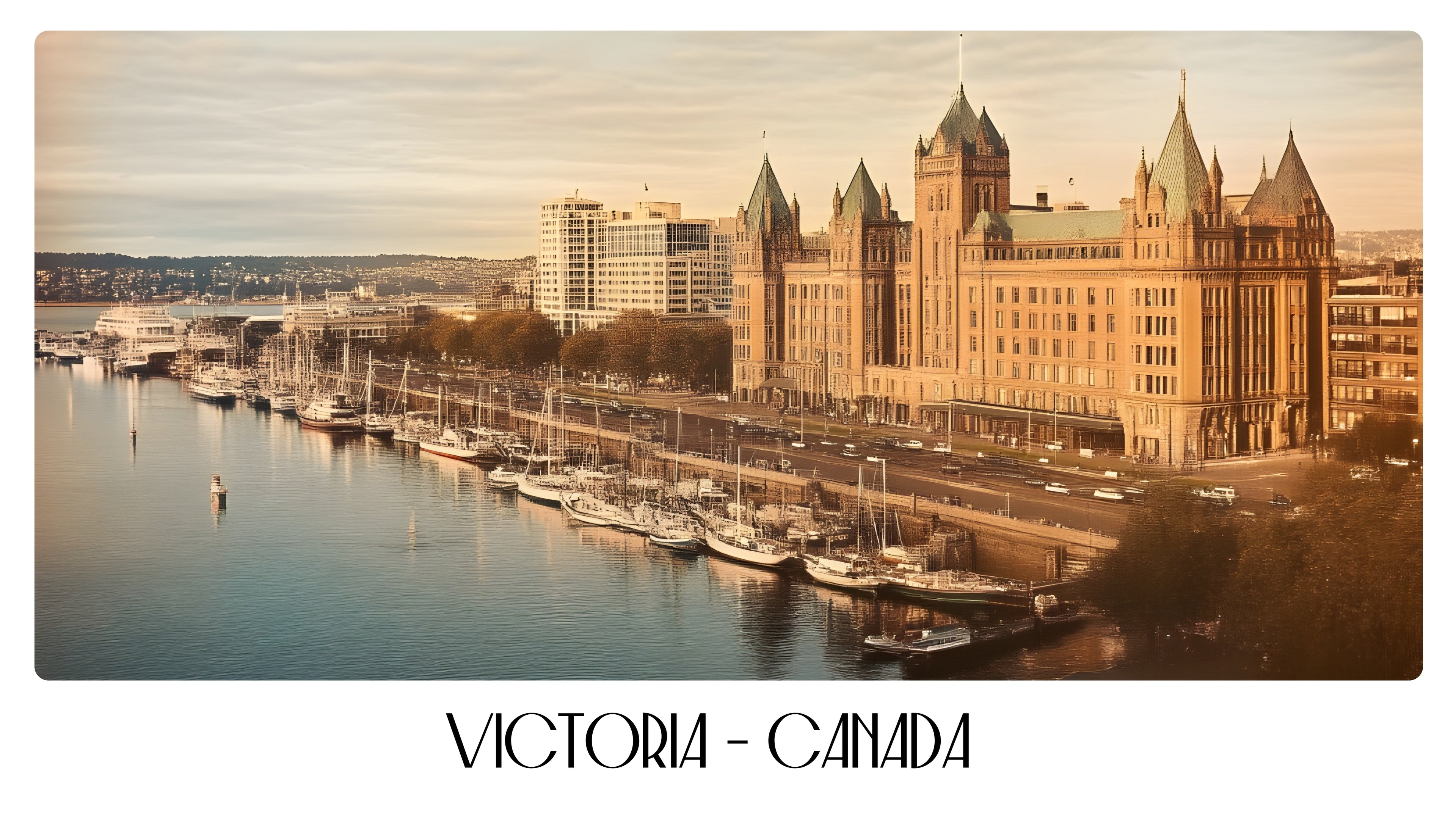 PP96 Victoria Canada Panoramic Premium Waterproof & Tear Resistant Poster