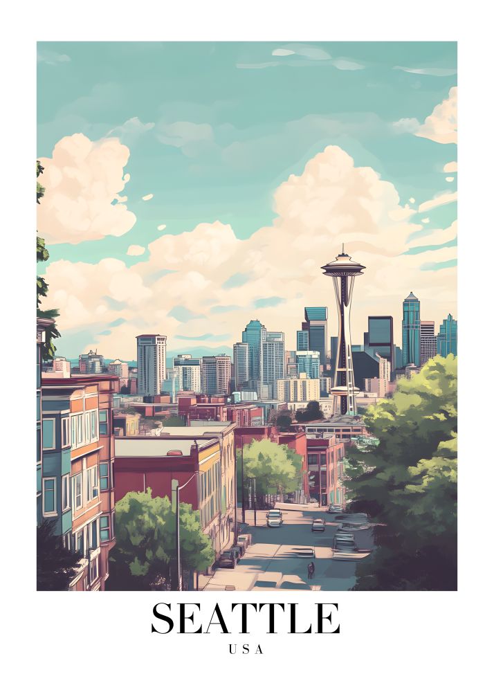 DAV97 Seattle Canada Printed | Premium Waterproof & Tear Resistant Full Colour Posters