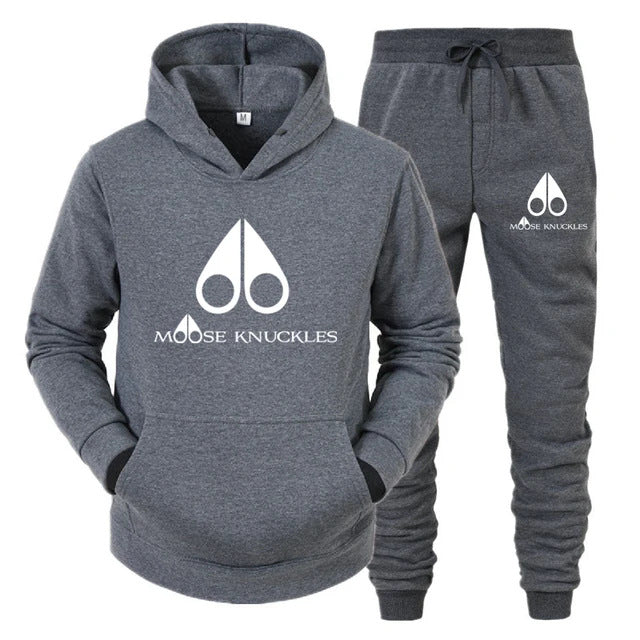 Men's Plus Size Spider Print Hoodie and Sweatpants Set