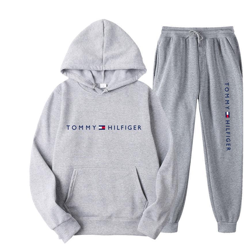 Men's Casual Printed Fleece Lined Hoodie and Sweatpants Set
