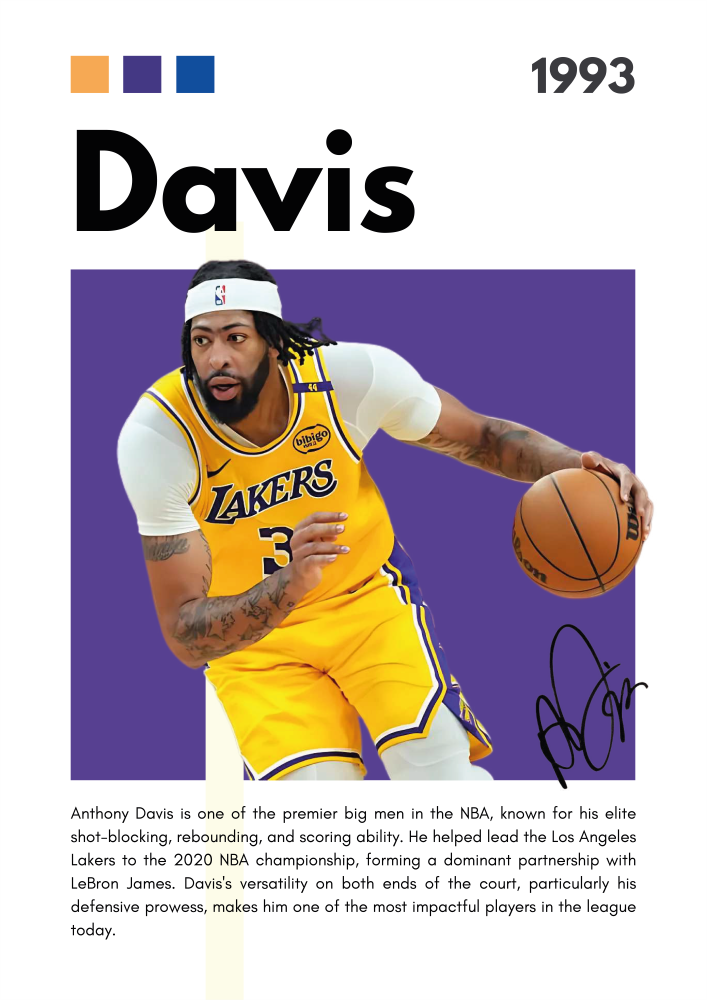 BAS09 Anthony Davis (1993) Printed | Premium Waterproof & Tear Resistant Full Colour Posters