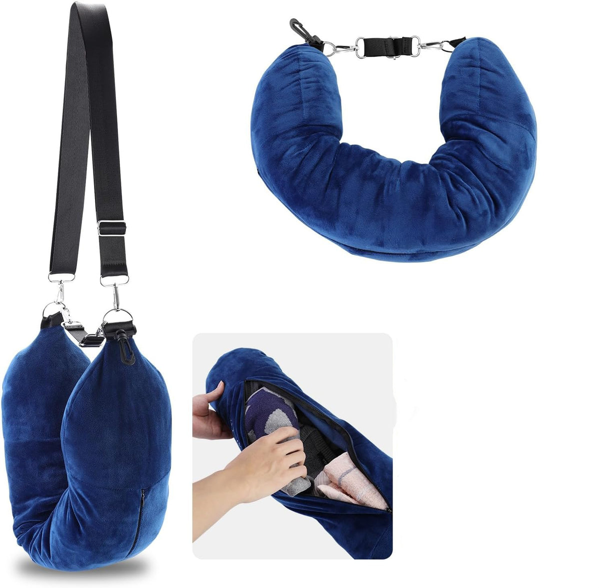 Selling travel pillows that can be filled with clothes, luggage pillowcases, soft plush filling function, U-shaped pillows