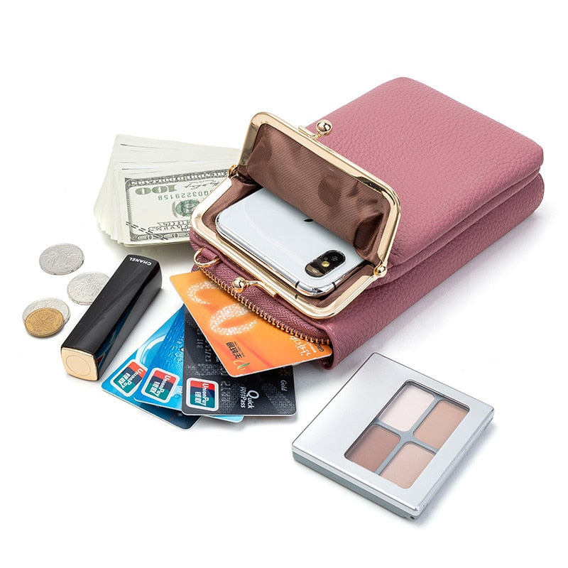 High Quality Phone Bag PU Leather Large Capacity Travel Portable Shoulder Bag Brand Ladies Crossbody Bag Fashion Messenger Bag