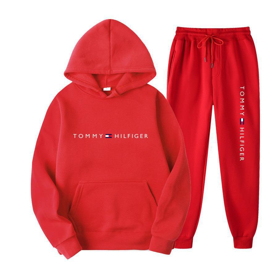 Men's Casual Printed Fleece Lined Hoodie and Sweatpants Set