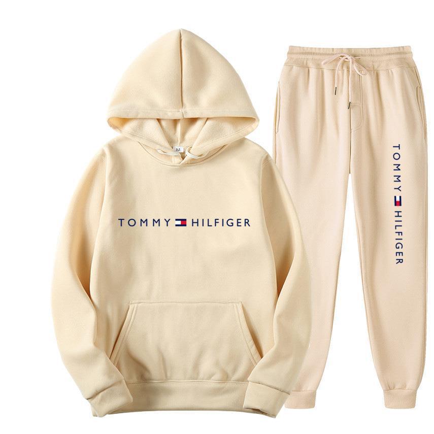 Men's Casual Printed Fleece Lined Hoodie and Sweatpants Set