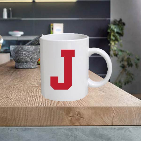 ALPHA04 Alphabet Letter Initial 11oz Ceramic Printed Mug
