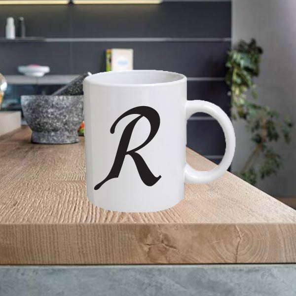 ALPHA06 Alphabet Letter Initial 11oz Ceramic Printed Mug