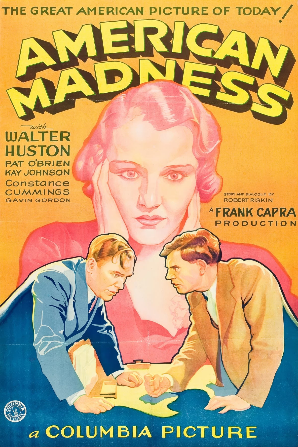 (1932) American Madness Film/Movie Premium Waterproof & Tear Resistant Posters