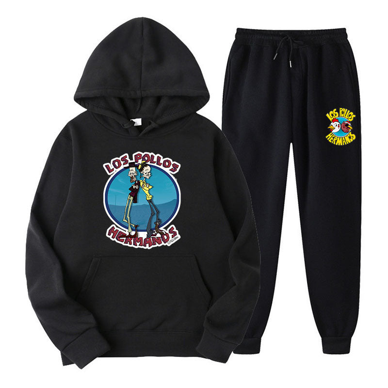 Los Pollos Hermanos Unisex Hoodie Set, Two-Piece Casual Sweatshirt Tops