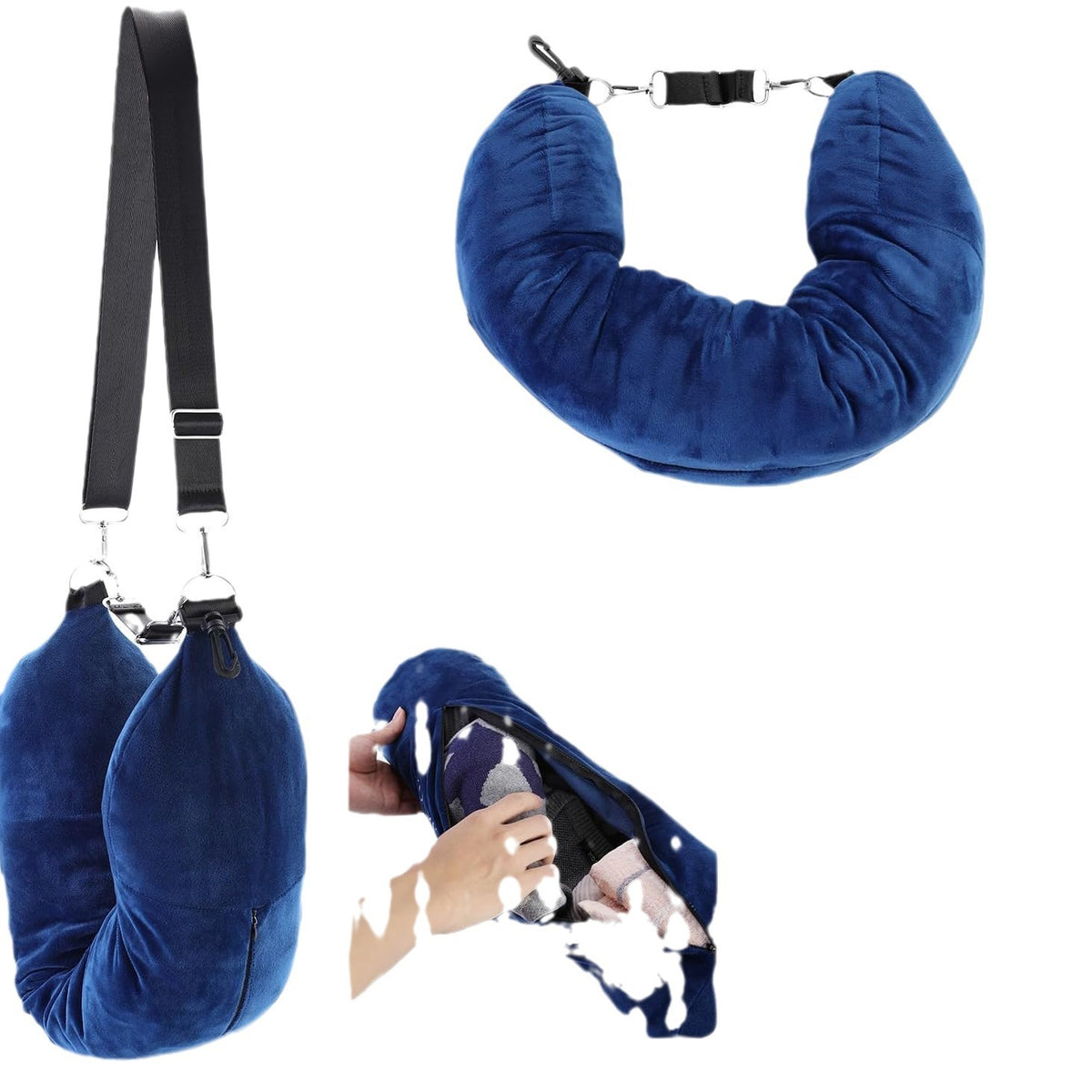Selling travel pillows that can be filled with clothes, luggage pillowcases, soft plush filling function, U-shaped pillows