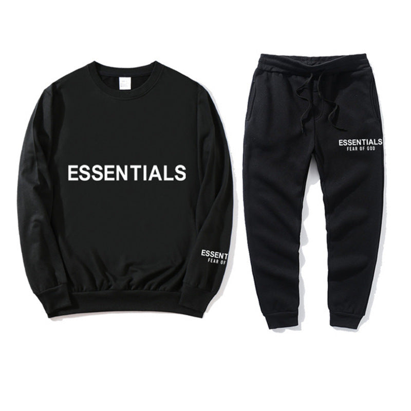 Plus Size Long Sleeve Crew Neck Hoodie Sweatshirt Set