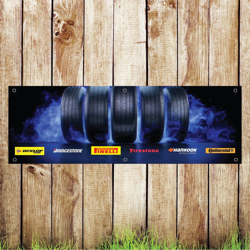 Ban001-19 Advertising PVC Banner Indoor/Outdoor Waterproof with Eyelets Various Designs 5 Sizes