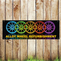 BAN011 Alloy Wheel Refurbishment Advertising PVC Banner Indoor/Outdoor Waterproof with Eyelets 5 Sizes Available