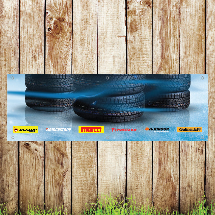 Ban001-19 Advertising PVC Banner Indoor/Outdoor Waterproof with Eyelets Various Designs 5 Sizes