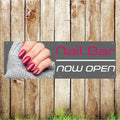 BAN050 Nail Bar Now Open Advertising PVC Banner Indoor/Outdoor Waterproof with Eyelets 5 Sizes Available