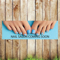 BAN053 Nail Salon Coming Soon Advertising PVC Banner Indoor/Outdoor Waterproof with Eyelets 5 Sizes Available