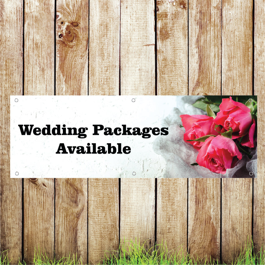 BAN062 Wedding Packages Available  Advertising PVC Banner Indoor/Outdoor Waterproof with Eyelets 5 Sizes Available