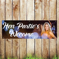 BAN069 Hen Parties Welcome Advertising PVC Banner Indoor/Outdoor Waterproof with Eyelets 5 Sizes Available