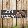 BAN082 Join Today Gym Advertising PVC Banner Indoor/Outdoor Waterproof with Eyelets 5 Sizes Available