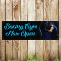 BAN086 Boxing Gym Now Open Advertising PVC Banner Indoor/Outdoor Waterproof with Eyelets 5 Sizes Available