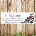 BAN087 Ladies Fitness Club Advertising Gym PVC Banner Indoor/Outdoor Waterproof with Eyelets 5 Sizes Available