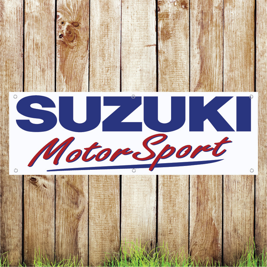 BAN103 Suzuki Motor Sport Garage Advertising PVC Banner Indoor/Outdoor Waterproof with Eyelets 5 Sizes Available